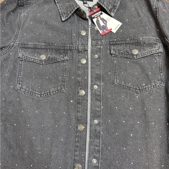 Express Gray Denim Jacket - Picture 5 of 9